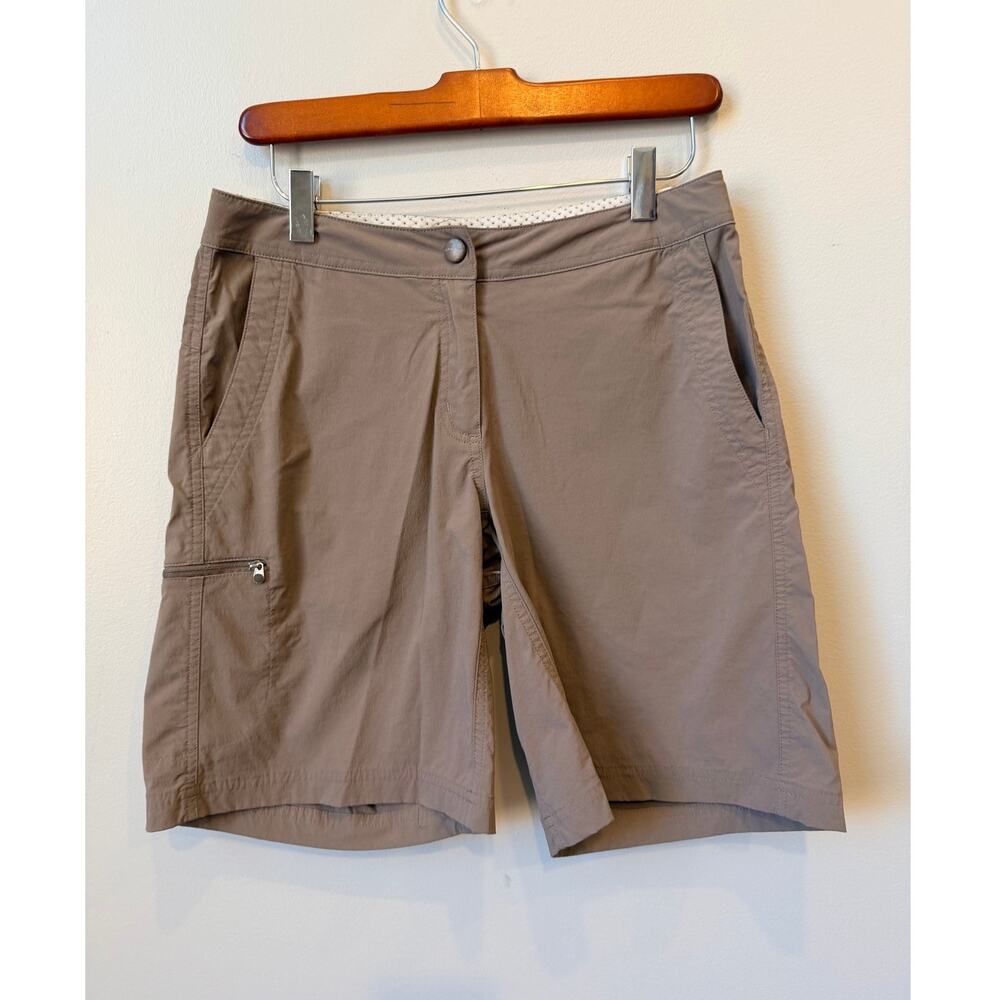 L.L. Bean Women's Water-Repellent Comfort Trail Shorts Tan Brown Size 4